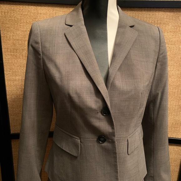 Ann Taylor Jackets & Blazers - Gray plaid peplum jacket